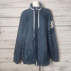 Tommy Hilfiger Blue Windbreaker with Zipaway Hoddie